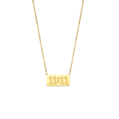 Fashion Simple 18k Gold-plated Letters Box Numbers Stainless Steel Necklace