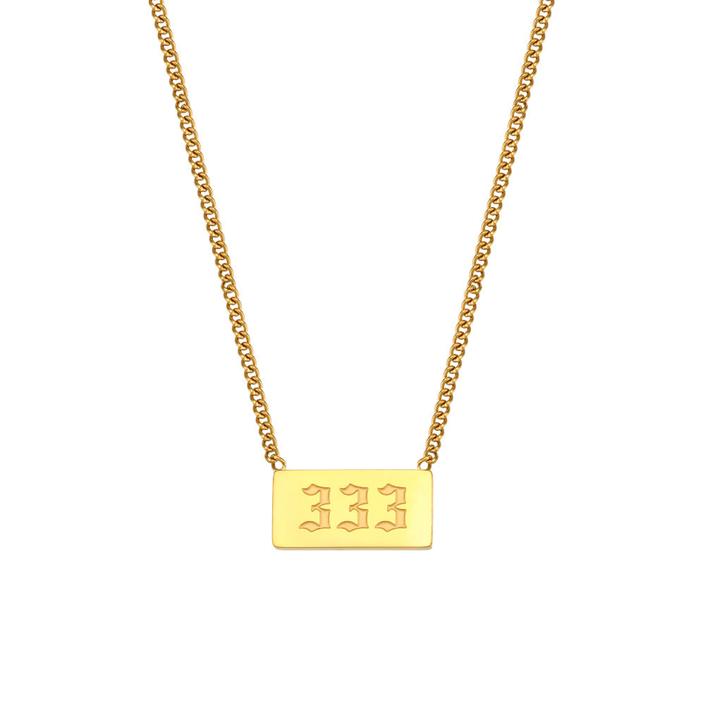 Fashion Number Stainless Steel Plating Gold Plated Necklace