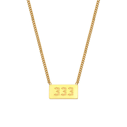 Fashion Number Stainless Steel Plating Gold Plated Necklace