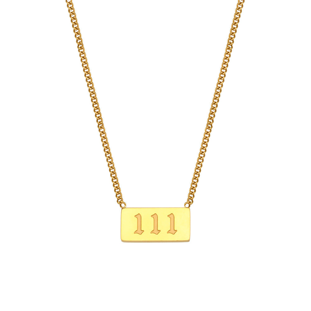 Fashion Number Stainless Steel Plating Gold Plated Necklace