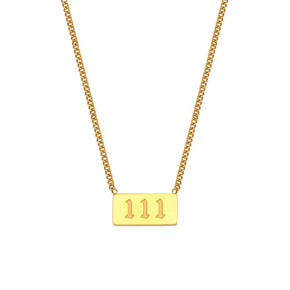 Fashion Number Stainless Steel Plating Gold Plated Necklace