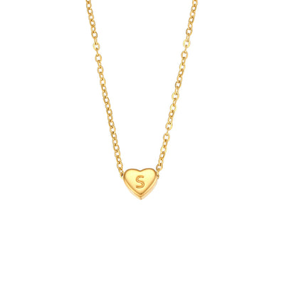 Fashion Heart Stainless Steel Plating Gold Plated Necklace