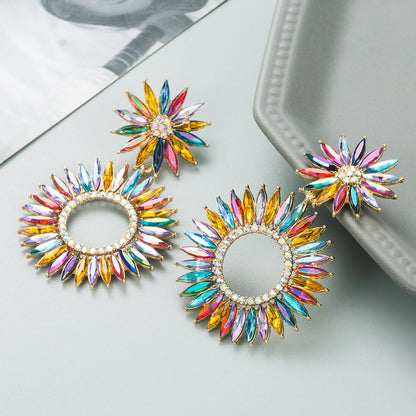 Fashion Geometric Diamond Alloy Rhinestones Earrings