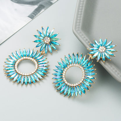 Fashion Geometric Diamond Alloy Rhinestones Earrings