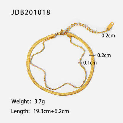 New Style 18k Gold Plated Stainless Steel Snake Bone Chain Anklet