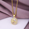 Fashion Twelve Constellation Copper Inlaid Zircon Gold Plated Stainless Steel Pendant Necklace