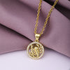 Fashion Twelve Constellation Copper Inlaid Zircon Gold Plated Stainless Steel Pendant Necklace