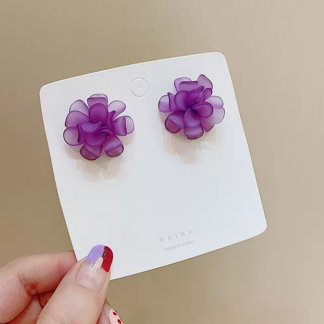 Sweet Resin Flower Ear Studs Daily Stud Earrings As Picture