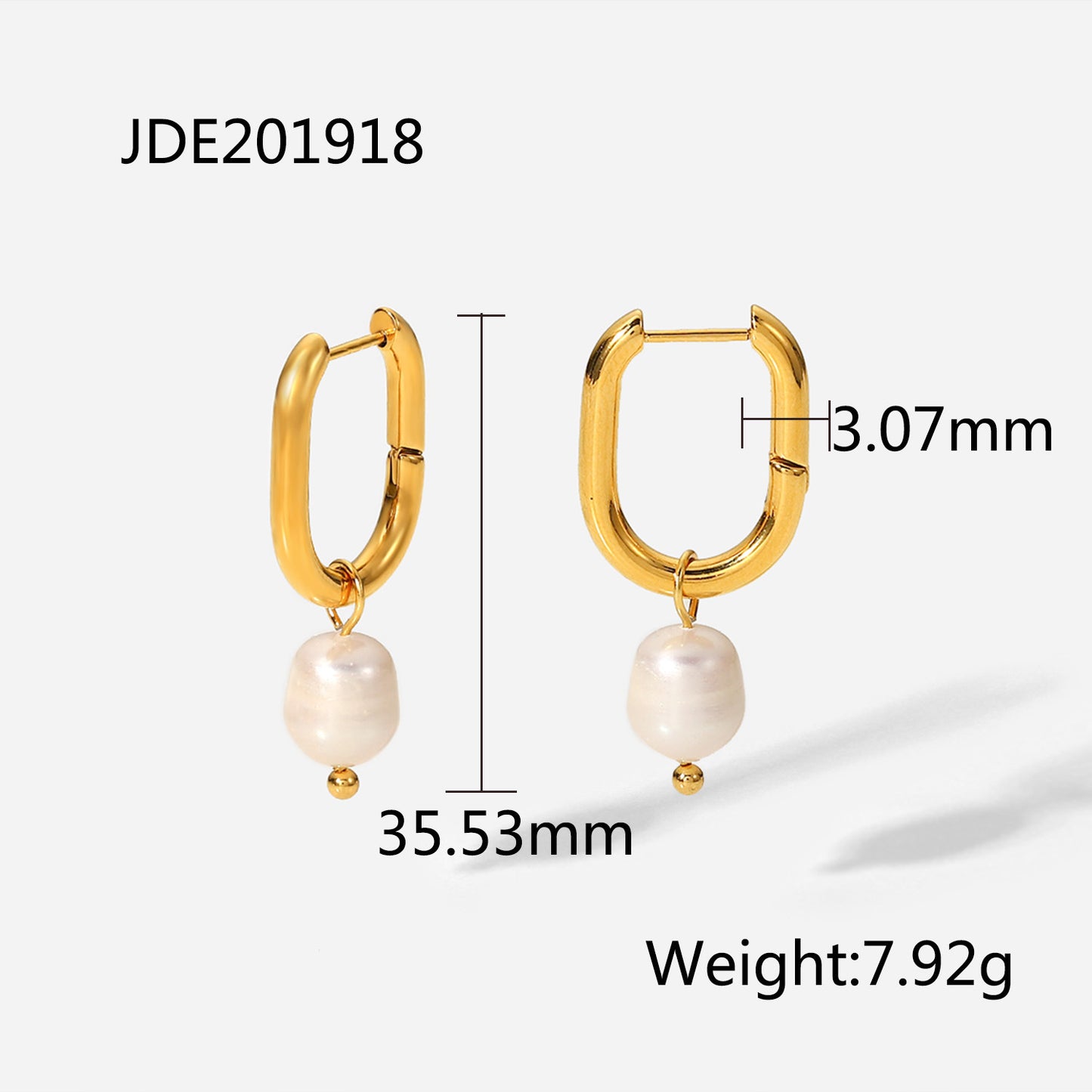 Fashion Geometric Plating Stainless Steel Pearl Gold Plated Earrings