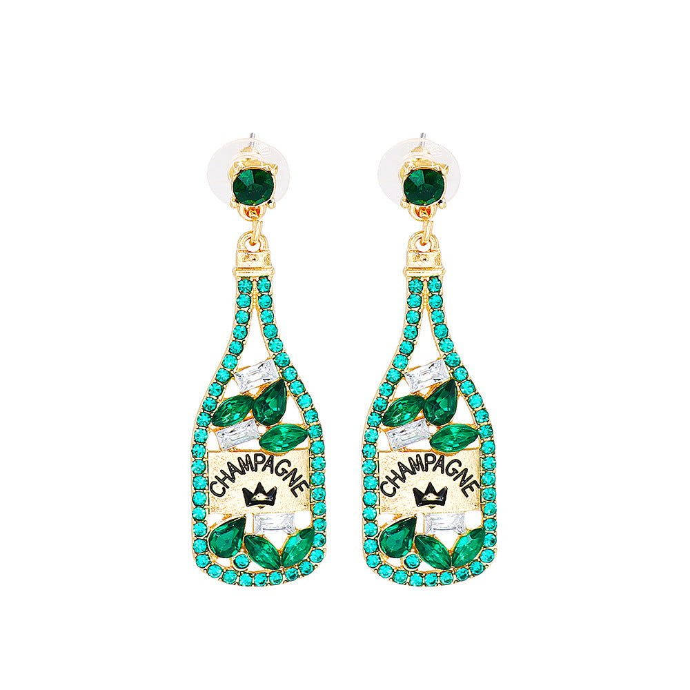 New Spring Fashion Wine Bottle Letter Earrings Women