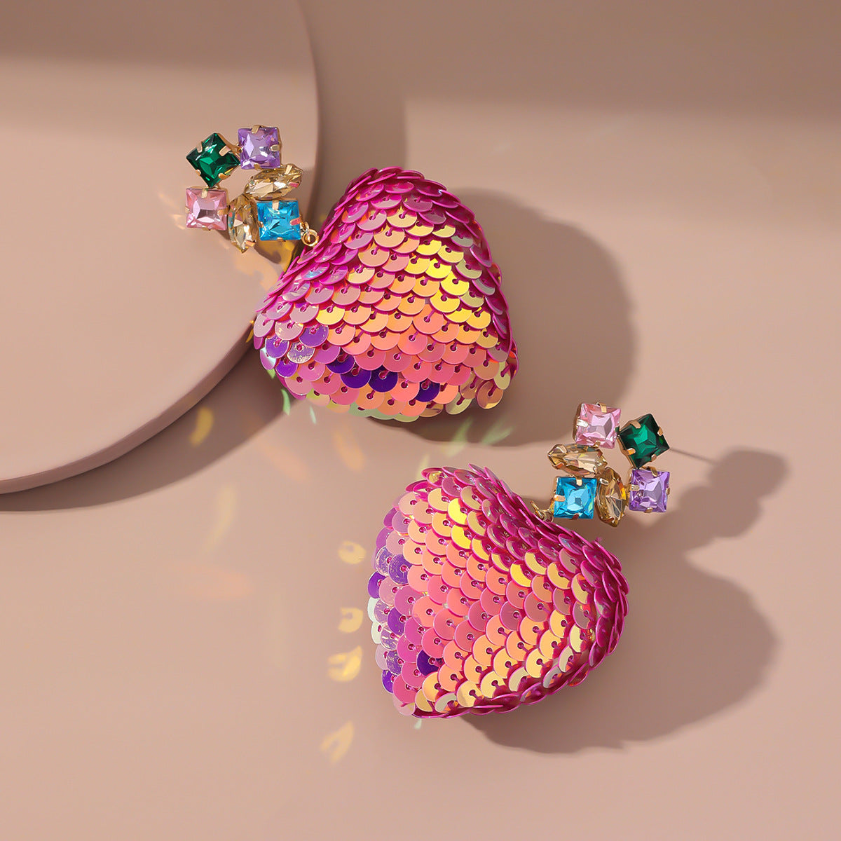 New Style Creative Flower Sequin Ball Pendant Earrings