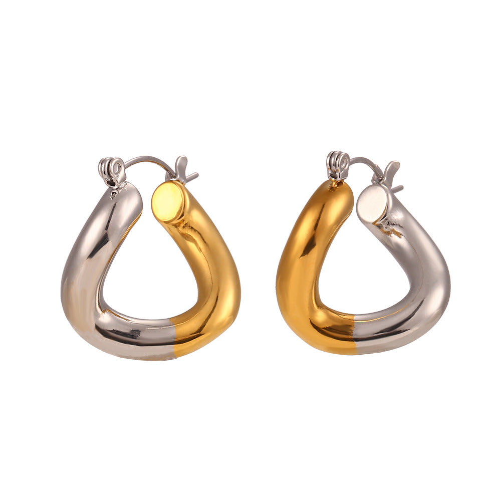 Fashion Geometric Plating Stainless Steel No Inlaid Gold Plated Earrings