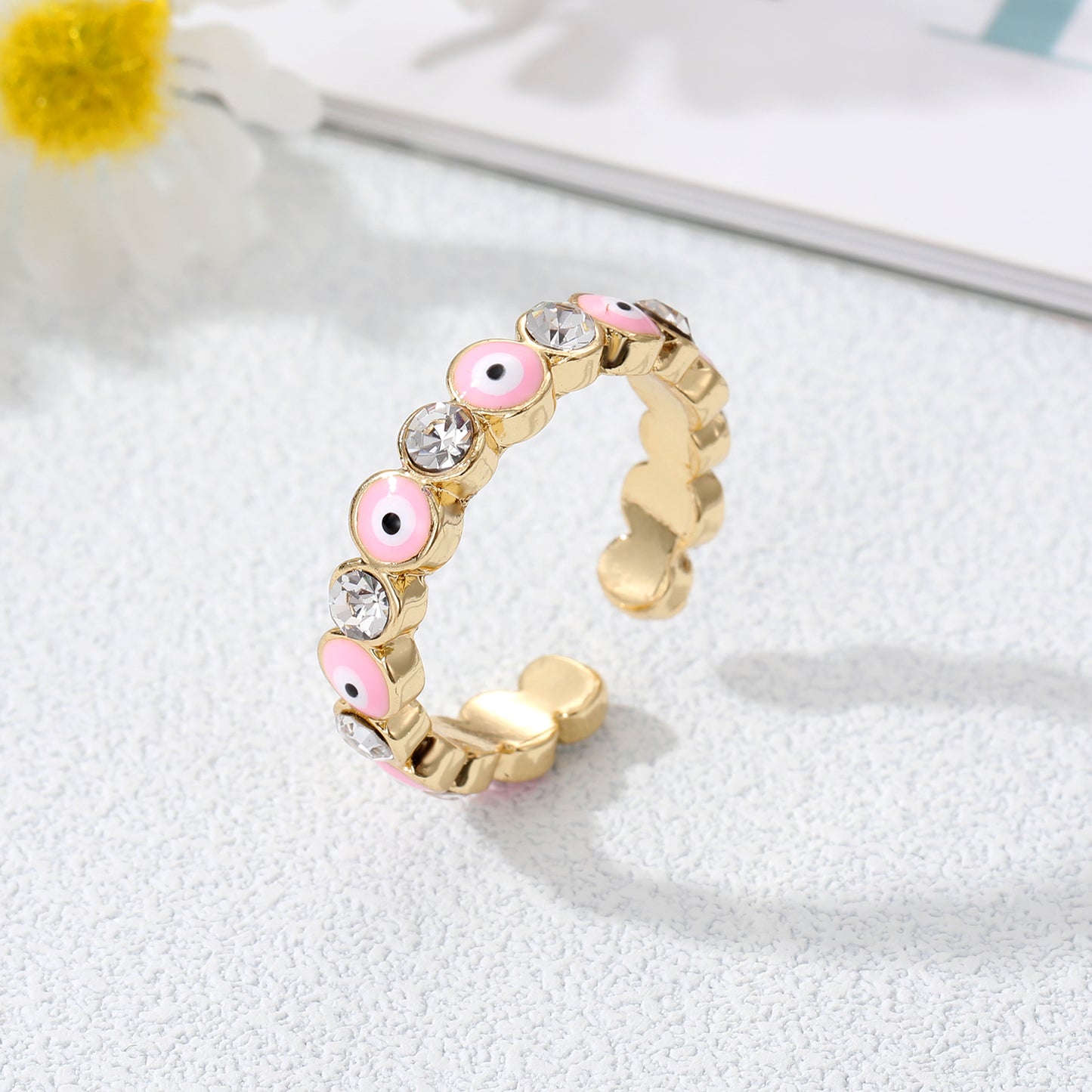 Women's Simple Style Devil's Eye Alloy Rings Plating Rhinestone Rings