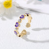 Simple Style Devil's Eye Heart Shape Alloy Plating Rhinestones Women's Rings