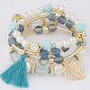 Ethnic Style Leaf Tassel Flower Synthetic Resin Alloy Artificial Rhinestones Artificial Pearls Bracelets