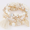 Ethnic Style Leaf Tassel Flower Synthetic Resin Alloy Artificial Rhinestones Artificial Pearls Bracelets