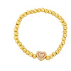 Fashion Copper Heart Shape Bracelet Daily Zircon Copper Bracelets