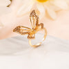 Women's Elegant Fashion Geometric Heart Butterfly Metal Rings Plating Artificial Rhinestones