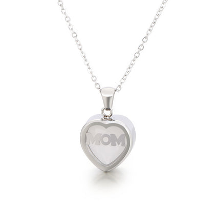 New European And American Fashion Stainless Steel 12 Birthday Stone Heart-shaped Necklace