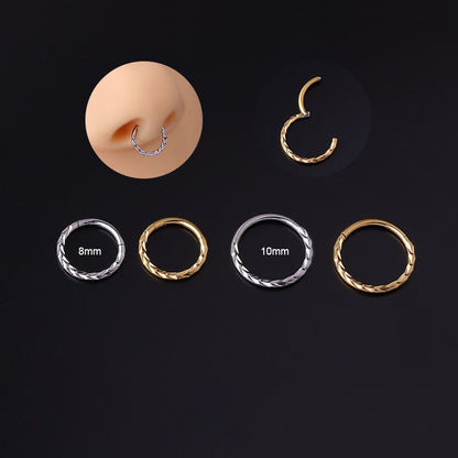 Fashion Circle Stainless Steel Metal Plating No Inlaid Nose Ring