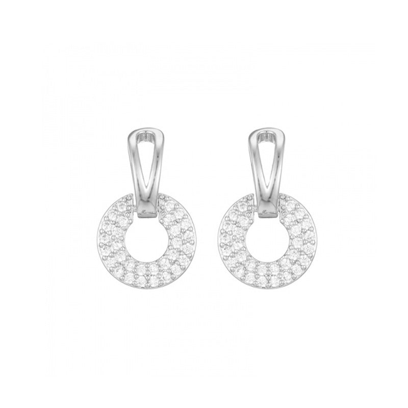 Wholesale Jewelry 1 Pair Simple Style Geometric Metal Zircon Earrings