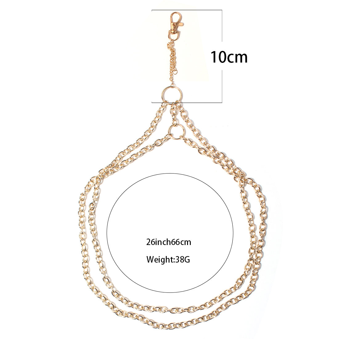 Elegant Geometric Alloy Plating Body Chain