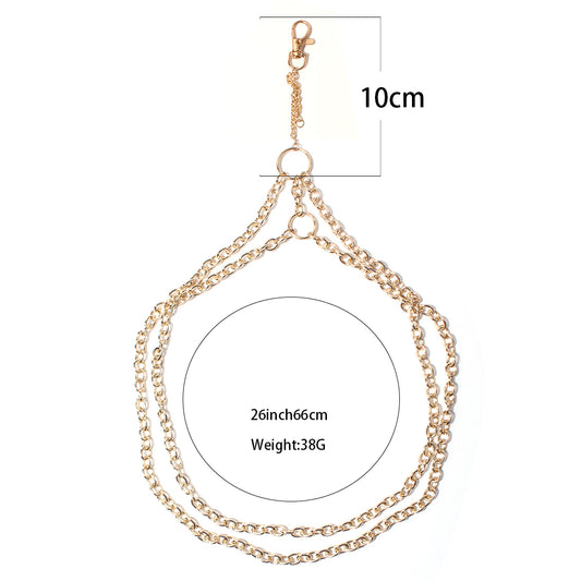 Elegant Geometric Alloy Plating Body Chain