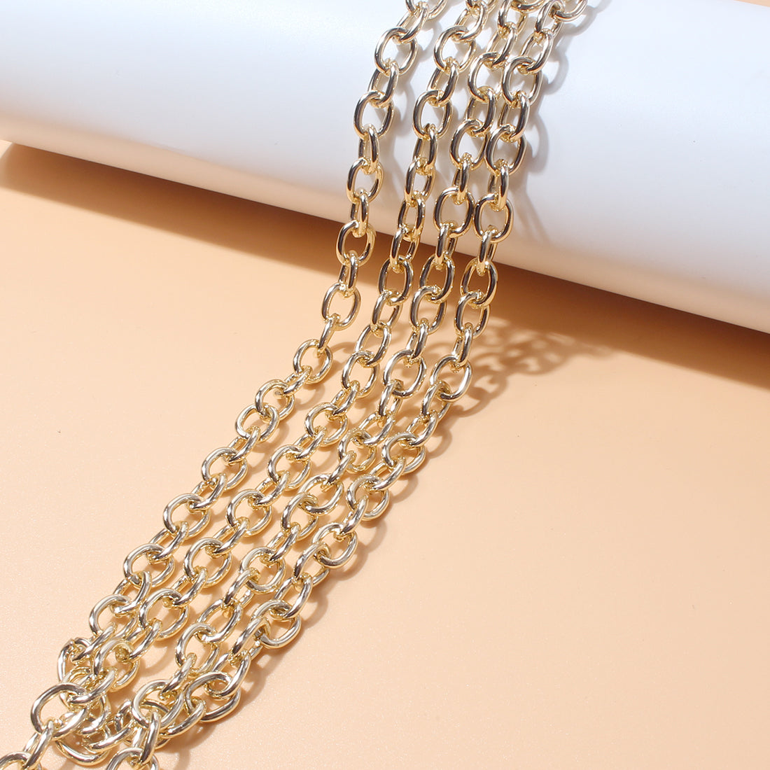 Elegant Geometric Alloy Plating Body Chain