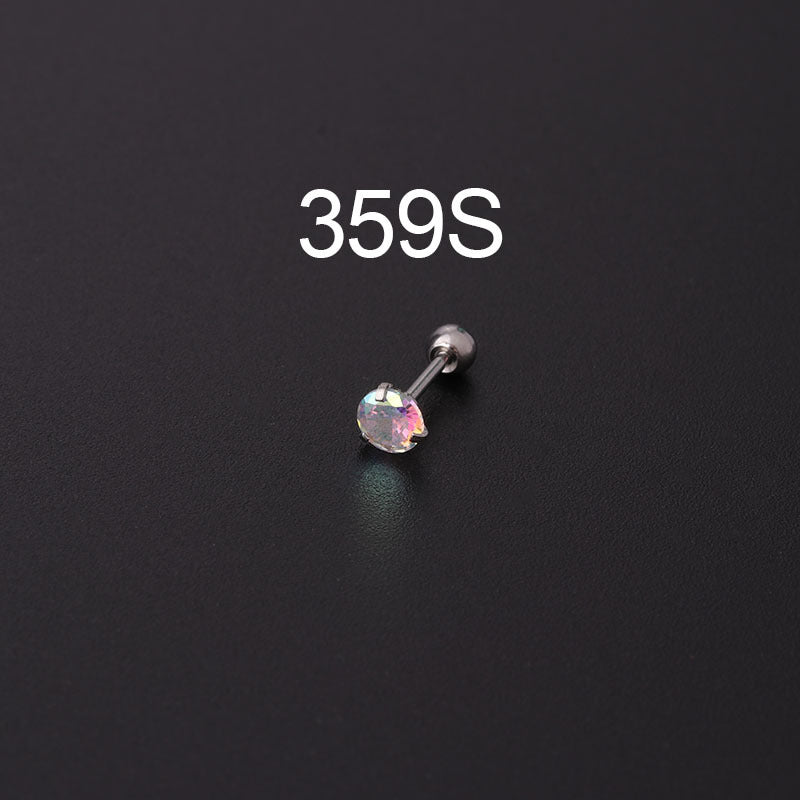 Women's Simple Style Geometric Metal Ear Studs Plating Zircon Body Jewelry