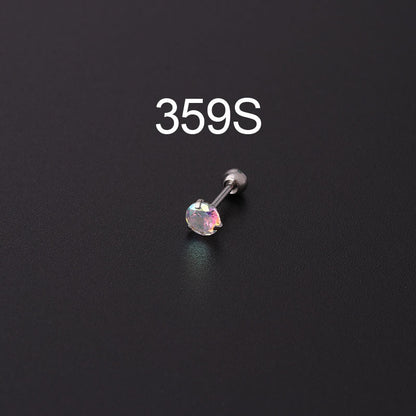 Women's Simple Style Geometric Metal Ear Studs Plating Zircon Body Jewelry