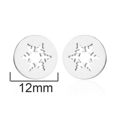 Women's Simple Style Animal Snowflake Stainless Steel No Inlaid Ear Studs Stainless Steel Earrings