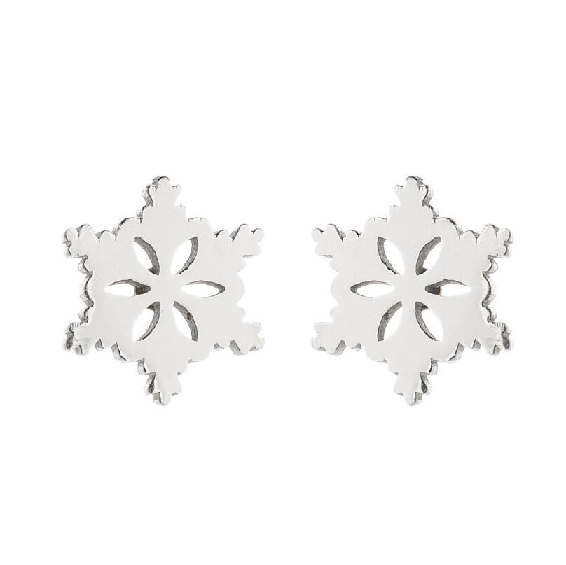 Women's Simple Style Animal Snowflake Stainless Steel No Inlaid Ear Studs Stainless Steel Earrings