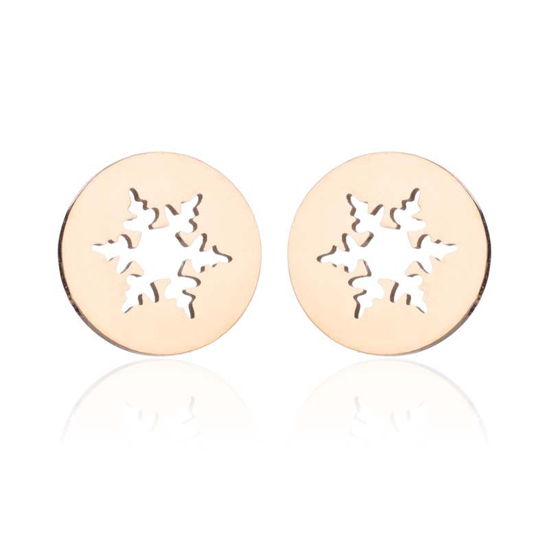 Women's Simple Style Animal Snowflake Stainless Steel No Inlaid Ear Studs Stainless Steel Earrings