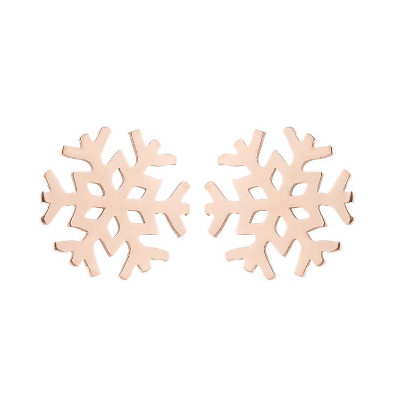 Women's Simple Style Animal Snowflake Stainless Steel No Inlaid Ear Studs Stainless Steel Earrings