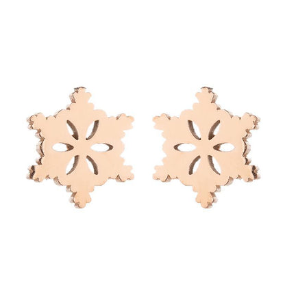 Women's Simple Style Animal Snowflake Stainless Steel No Inlaid Ear Studs Stainless Steel Earrings