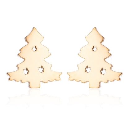 Women's Simple Style Animal Snowflake Stainless Steel No Inlaid Ear Studs Stainless Steel Earrings