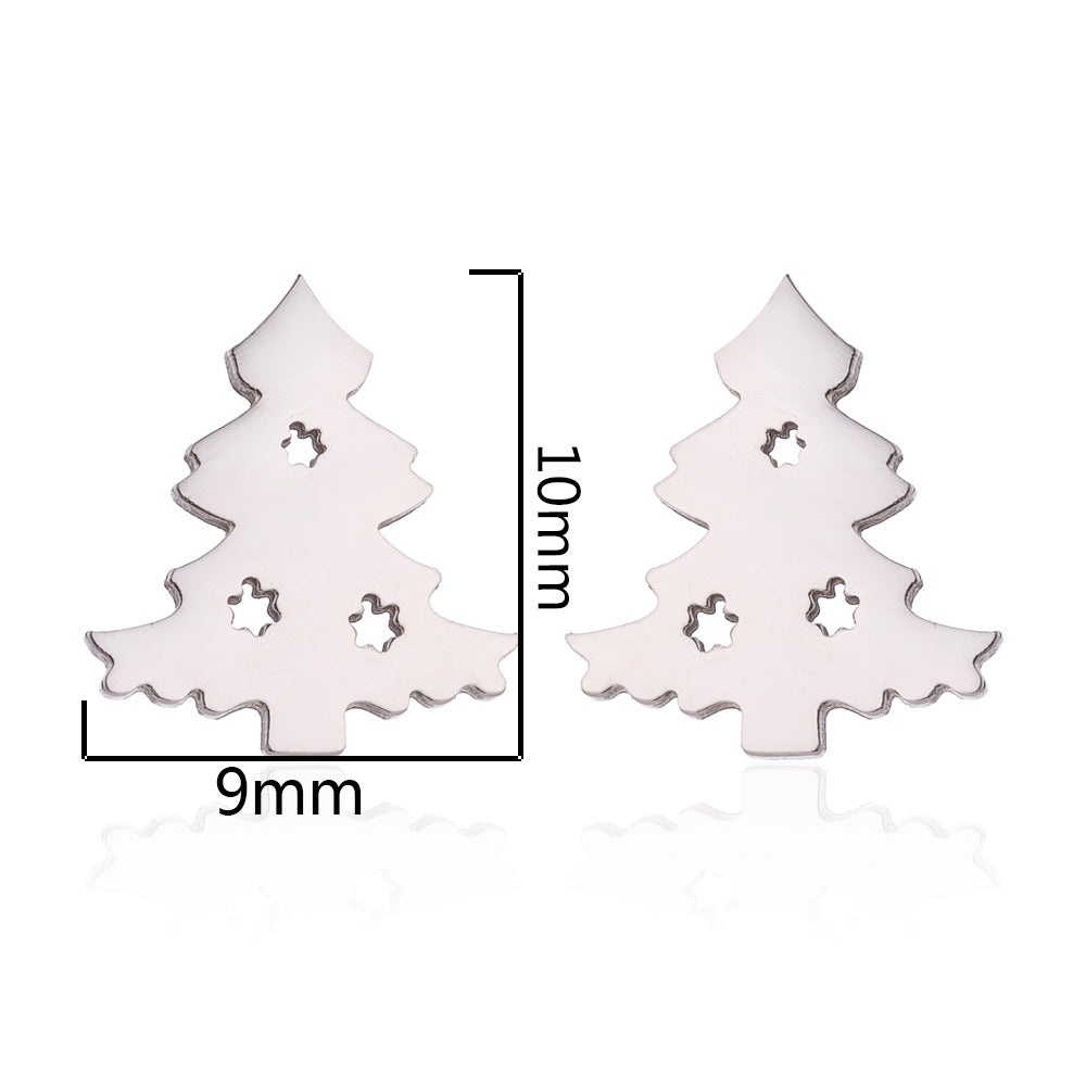 Women's Simple Style Animal Snowflake Stainless Steel No Inlaid Ear Studs Stainless Steel Earrings