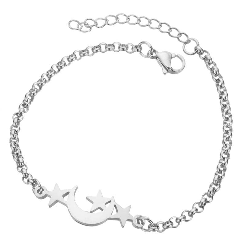 Fashion Star Moon Titanium Steel Bracelets 1 Piece