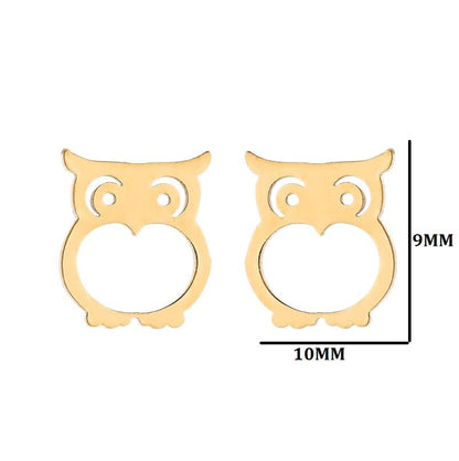 Women's Simple Style Animal Stainless Steel No Inlaid Ear Studs Stainless Steel Earrings