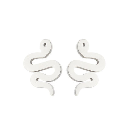 Women's Simple Style Animal Stainless Steel No Inlaid Ear Studs Stainless Steel Earrings