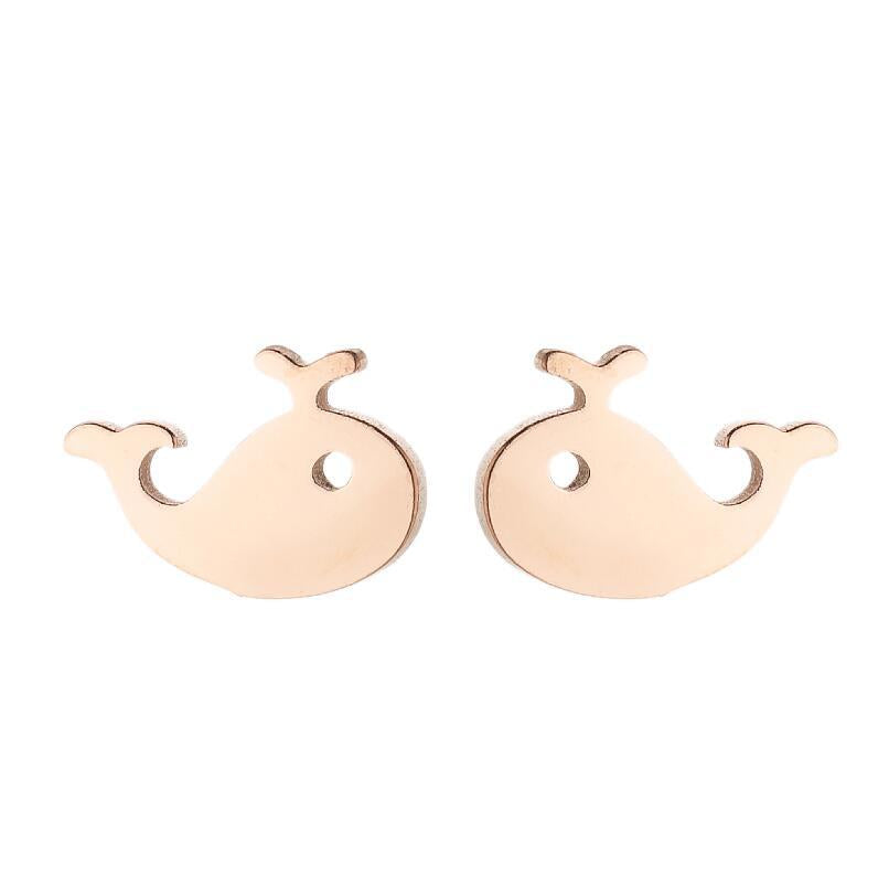 Women's Simple Style Animal Stainless Steel No Inlaid Ear Studs Stainless Steel Earrings