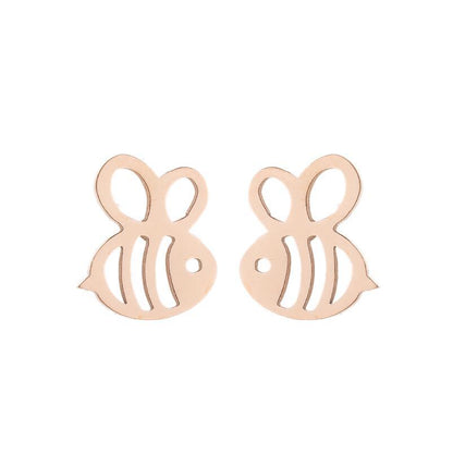 Women's Simple Style Animal Stainless Steel No Inlaid Ear Studs Stainless Steel Earrings