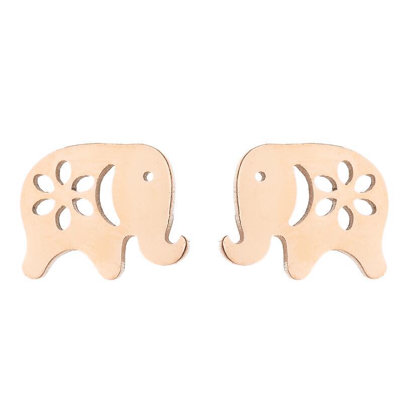 Women's Simple Style Animal Stainless Steel No Inlaid Ear Studs Stainless Steel Earrings