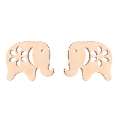 Women's Simple Style Animal Stainless Steel No Inlaid Ear Studs Stainless Steel Earrings