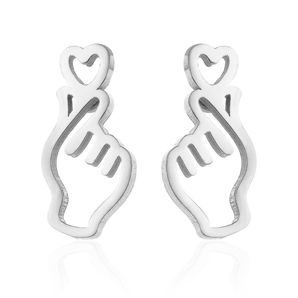 Women's Simple Style Korean Style Geometric Stainless Steel No Inlaid Ear Studs Stainless Steel Earrings