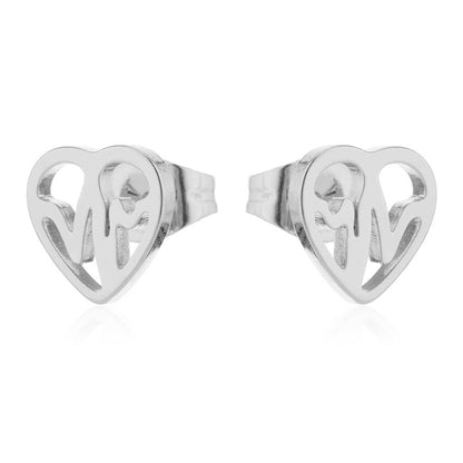 Women's Simple Style Korean Style Geometric Stainless Steel No Inlaid Ear Studs Stainless Steel Earrings