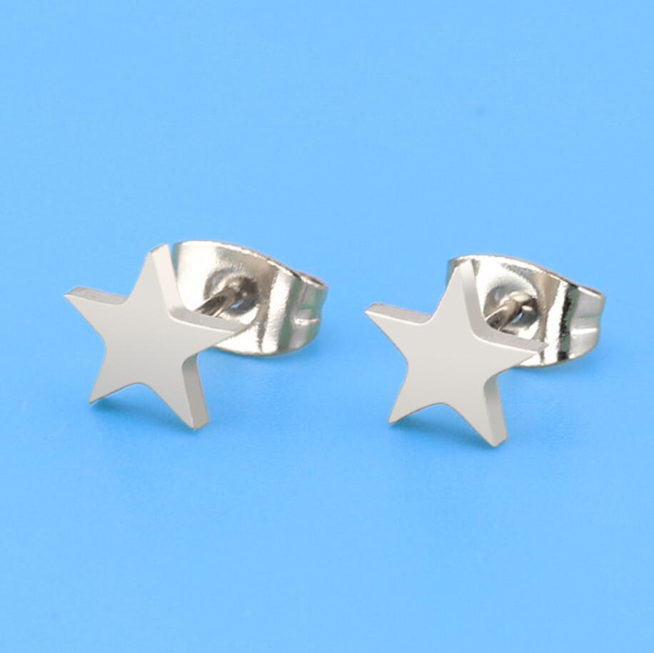 Women's Simple Style Korean Style Geometric Stainless Steel No Inlaid Ear Studs Stainless Steel Earrings