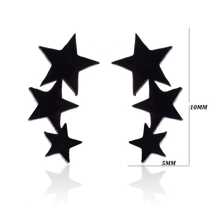 Women's Simple Style Korean Style Geometric Stainless Steel No Inlaid Ear Studs Stainless Steel Earrings