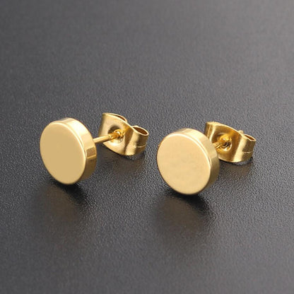 Women's Simple Style Korean Style Geometric Stainless Steel No Inlaid Ear Studs Stainless Steel Earrings