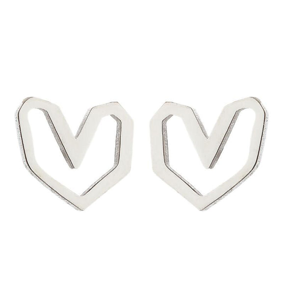 Women's Simple Style Geometric Stainless Steel No Inlaid Ear Studs Stainless Steel Earrings